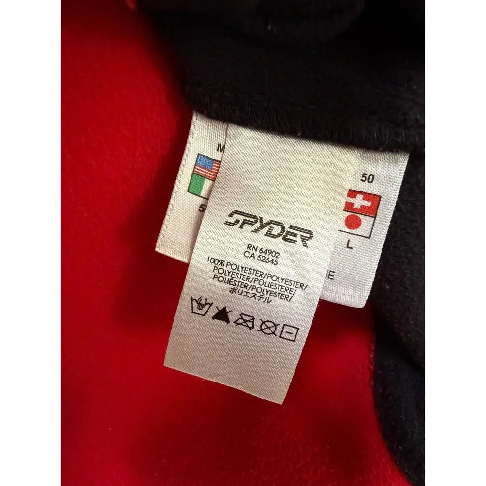 Spyder Men’s Medium Outbound 1/2 Zip Core Sweater Fleece Pullover Red Black